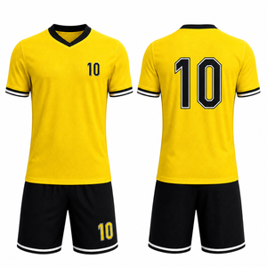 Premium Vibrant Yellow and Black <b>Soccer</b> Uniform Set | Premium V-Neck Football Uniform | Breathable Quick-Dry Team Training Wear - Product Image 3