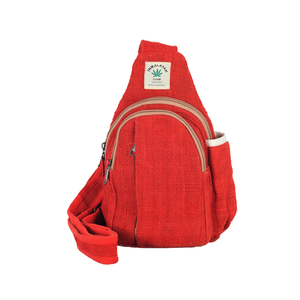 Sac bandoulière géométrique en chanvre himalayen du Népal fait main, doublure en toile, sangle d'épaule rouge arquée, style bohème unisexe, usage quotidien - Product Image 4