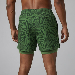 Men's 2 in 1 Swim <b>Shorts</b> Quick Dry <b>Compression</b> Liner Beach <b>Shorts</b> with Phone Pocket OEM Manufacturer - Product Image 2