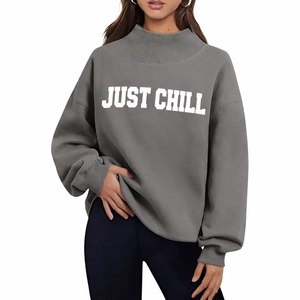 Sweat-shirt à col montant en molleton de coton surdimensionné délavé à l'acide, chaud pour l'hiver, style streetwear décontracté, inspiration vintage - Product Image 1