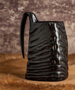 Tasses Viking en corne de buffle faites à la main Logo personnalisé Chope à bière polie à la main Cadeau et décoration Tailles personnalisées disponibles - Product Image 4