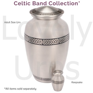 Urna Funeraria Metálica con Diseño de Banda Celta para Cenizas Humanas, Urna Conmemorativa para Adultos - Product Image 2