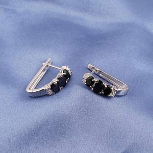 Black Onyx Hoop <b>Earrings</b> 925 Sterling Silver <b>Clip</b> <b>On</b> Gemstone <b>Earrings</b> Elegant Jewelry Gift For Her Women - Product Image 4