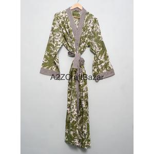 Kimono de Moda con Diseño Moderno y Elegante, Estampado Floral Colorido, 100% Algodón, Cuello en V, Largo Completo, con Cinturón Ajustable - Product Image 3