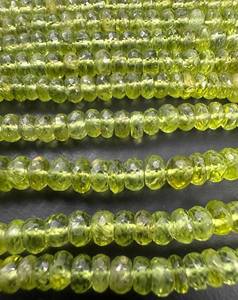 ลูกปัดพลอยเพอริดอทสีเขียวคุณภาพสูงทรงรอนเดลล์ ขนาด 16 นิ้ว ลูกปัดพลอยเพอริดอทธรรมชาติทรงเหลี่ยมขนาด 4.5 มม. สำหรับทำเครื่องประดับ - Product Image 3