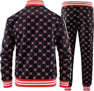 Ensembles de survêtements tissés personnalisés pour hommes, respirants, à manches longues, avec fermeture éclair intégrale, style streetwear 2 pièces - Product Image 2