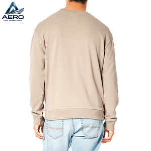 Wholesale Exporter OEM Custom <b>Mens</b> Heavy Cotton Sweatshirt Solid Sand Beige Crewneck Blank Pullover Winter Streetwear Sweatshirt - Product Image 2