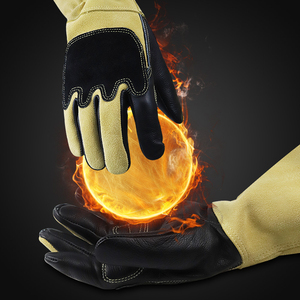 Guantes de Seguridad de Cuero, Protección Térmica hasta la Muñeca, Ecológicos, para Uso Diario en Exteriores, Invierno, Estilo Sencillo, Sin Forro, Material de Piel de Vaca - Product Image 4