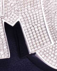 Luxury 925 <b>Silver</b> Moissanite Letter HMC Pendant With <b>Crown</b> Charm Rhodium Plated Themed Jewelry Unisex Gift - Product Image 3