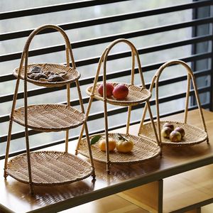 Premium Woven Straw Dessert Stand 2 Tiered Serving Tray Eco Friendly Boho Chic Large Wedding Reception Cupcake Fruit Display - Product Image 3