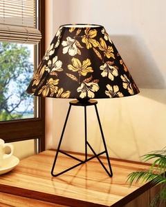 Lámpara de Mesa Metálica Botanical Bloom con Pantalla de Tela con Estampado Floral, Base Abierta Resistente, Iluminación Decorativa para Sala de Estar - Product Image 5