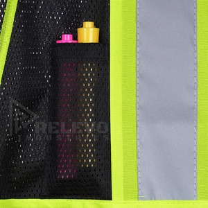 Gilet de sécurité réfléchissant haute visibilité personnalisé RELEVO INDUSTRIES, 120 GSM, en maille polyester légère, style vêtement de travail, pour la vente en gros - Product Image 6