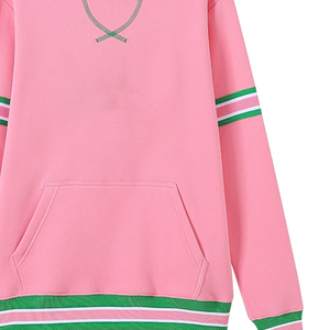 Pull ras du cou en chenille à rayures roses personnalisé pour les acheteurs B2B en gros avec options de logo personnalisé et service de marquage personnalisé - Product Image 4