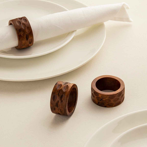 Handcrafted Round Shape Wood Napkin Ring Exclusive Quality Wooden & Golden Color <b>Tissue</b> Ring - Product Image 4