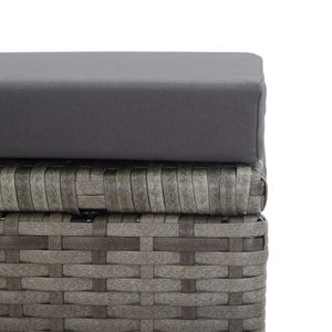 Sgabelli da giardino in 2 pezzi in Poly Rattan antracite con cuscini Set di mobili da giardino - Product Image 6