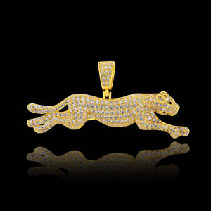 Colgante de Animal Personalizado de Plata de Ley 925 con Oro Blanco, Estilo Hip Hop, Hecho a Mano, con Diamantes de Moissanita, Bañado en Rodio, Certificado GIA, para Fiestas - Product Image 1