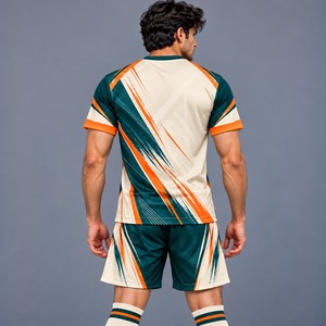 Conjunto de Uniforme de Fútbol Sublimado para Hombre, Transpirable, 100% Poliéster, Cuello Redondo, Manga Corta, Jersey y Pantalones Cortos, Kit de Fútbol de Verano - Product Image 2