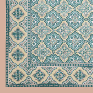 Elegant King Size Heritage Cotton Bedsheet Blue & Brown Mughal Inspired Print <b>Bed</b> Linen Set for Modern Bedroom Decor - Product Image 3