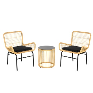 Ensemble moderne en osier de corde de rotin PE pour mobilier de jardin extérieur Design roping pour cour intérieure - Product Image 1