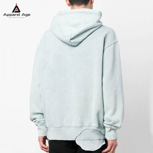 เสื้อฮู้ดดี้ผู้ชายคุณภาพสูงสไตล์สตรีทแวร์ขายส่งแบบพื้นฐาน ล้างสีแบบแอซิดวอช ทรงโอเวอร์ไซส์ ระบายอากาศได้ดี - Product Image 3