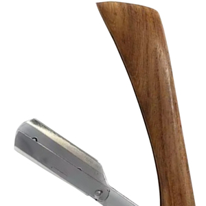 Navaja de afeitar manual clásica con mango de madera y hoja antiarañazos, herramienta de peluquería para hombres, afeitadora de estilo. - Product Image 3