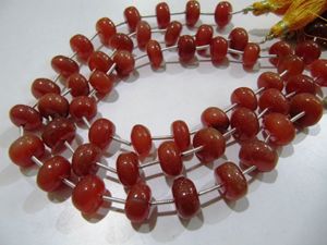 Cuentas Redondas Lisas de Calcedonia Roja Natural, Tamaño de 10 a 12 mm, Hilo de 9 Pulgadas de Largo, Provenientes de Rajasthan, para la Fabricación de Joyas - Product Image 5