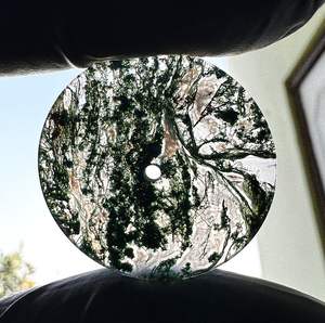 Esfera de reloj de piedra de ágata musgosa, disco plano redondo para la fabricación de relojes, 1 mm de grosor, esfera de piedra preciosa hecha a mano - Product Image 6