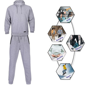 Conjunto deportivo informal para hombre de alta calidad, mezcla de algodón, tela transpirable, con capucha, corte ajustado, ligero, para gimnasio, correr y hacer deporte. - Product Image 5