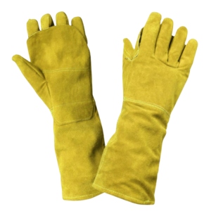 Heavy-Duty Durable Cowhide Split Leather Safety Gloves Work Apron General Purpose <b>Fire</b> Resistance Enhanced Hand Protection Palm - Product Image 5