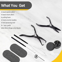 Pince à micro-anneaux pour extensions de cheveux, en acier inoxydable, outil d'installation et de retrait pour extensions de cheveux I Tip et Nano Ring QORVEX