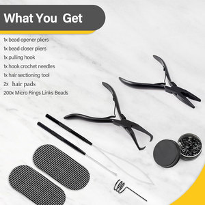<b>Hair</b> Extension Micro Ring Pliers Stainless Steel Installation <b>Removal</b> <b>Tool</b> for I Tip Nano Ring <b>Hair</b> Extensions QORVEX - Product Image 2