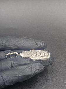 Colgante de Mano de Hamsa con Ojo de Diamante, Plata 925, Hecho a Mano, Colgante de Oro, Amuleto Religioso, Joyería Unisex - Product Image 2