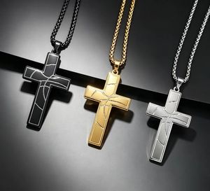 Collier pendentif croix tendance en alliage de zinc avec chaîne à maillons et strass sertis, bijoux religieux chrétiens, cadeau unisexe pour tous les jours - Product Image 6