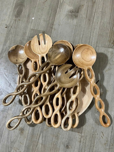 Collection de cuillères en bois vintage, fabriquées à la main en bois d'acacia, design personnalisé, fabrication OEM - Product Image 2