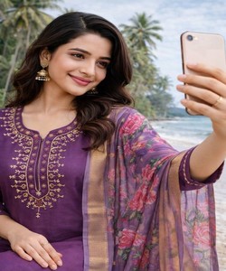 ชุดเสื้อผ้าผู้หญิงสไตล์ชาติพันธุ์ งานปักลายโรมันสุดหรู ผ้าฝ้ายทอแบบซารี พร้อมผ้าคลุมไหล่ สำหรับงานเทศกาล มีสินค้าพร้อมส่ง ราคาขายส่ง - Product Image 4