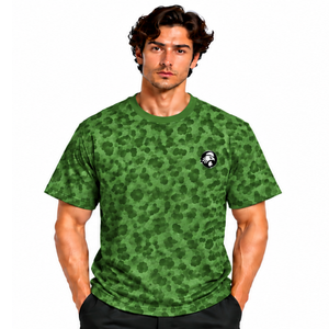 Forest Green <b>Leopard</b> <b>Print</b> T <b>Shirt</b> Unisex Short Sleeve Casual Fashion Printed Tee Lightweight Custom Sports Training Streetwear - Product Image 1