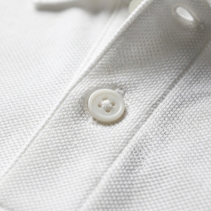 Polo en coton blanc à manches courtes pour homme, couleur unie, décontracté, tissage Oxford, anti-plis, coupe classique - Product Image 5