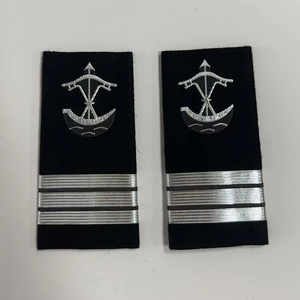 Custom High Quality Shoulder <b>Badge</b> Epaulets with Enamel Plating Lace Rhinestones for Airline Security Staff Uniforms - Product Image 2