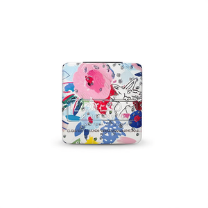 Specchio portatile quadrato da 6,3 cm con pittura a olio, specchio da toeletta per donne con design floreale colorato - Product Image 1