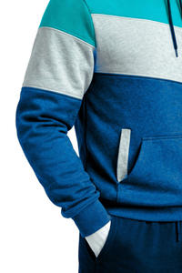 Sweat-shirts à capuche colorblock pour hommes, en molleton respirant 100% coton, tenues d'hiver décontractées - Product Image 4