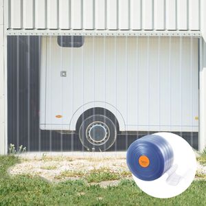 Tenda a Strisce in PVC Trasparente, Lunghezza 50 Piedi x Larghezza 8, Strisce in Plastica Nervata per Porte, Rotolo Grande per Congelatori, Garage e Porte - Product Image 2