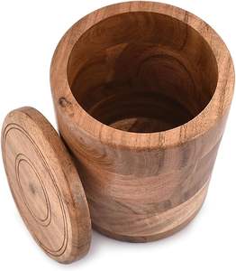 Urne funéraire moderne en bois massif fait main, finition mate, pour cendres humaines, design personnalisé, haute qualité, vase de table, fabrication en gros - Product Image 3