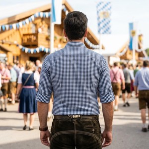 Camisa a cuadros tradicional alemana para hombre, camisa a cuadros estilo cerveza, camisa de manga larga con botones, disfraz para Oktoberfest - Product Image 4