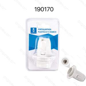 Portalámparas PLASTICA E14 Blanco de PORTALAMPADA para Ventiladores de Techo - Product Image 1