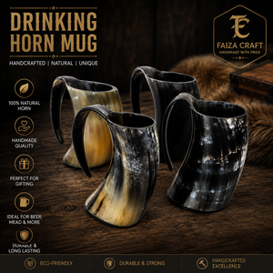 Mug classique en corne de buffle polie, fait main, durable et écologique, de forme naturelle, style Amour, pour la consommation de miad, cadeaux d'affaires - Product Image 4