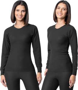 Ropa Interior Térmica para Mujer, Transpirable, Cálida para Invierno, con Forro Polar, Conjunto de Camiseta y Pantalones Largos - Product Image 1