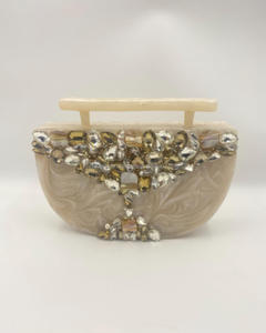 Bolso de Noche de Diseño Único y Lujoso Hecho a Mano en India, con Resina Epoxi Multicolor Geométrica, Impermeable, el Más Vendido - Product Image 4