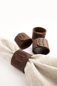 Anneaux de serviette en cuir de qualité supérieure pour table à manger, élégants porte-serviettes réutilisables pour la décoration de mariage et d'hôtel - Product Image 3