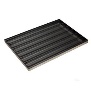 Plateau à baguettes antiadhésif en alliage d'aluminium commercial à 6 rangs, perforé, pour 6 pains, compatible four, 660x460mm - Product Image 6