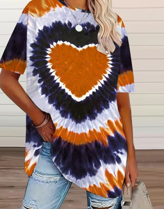 <b>Women</b> Oversized <b>Loose</b> Fit Custom Polyester/Cotton Blend Casual Full Sleeve Crew Neck T-<b>Shirts</b> Knitted Fabric Digital Printed - Product Image 4